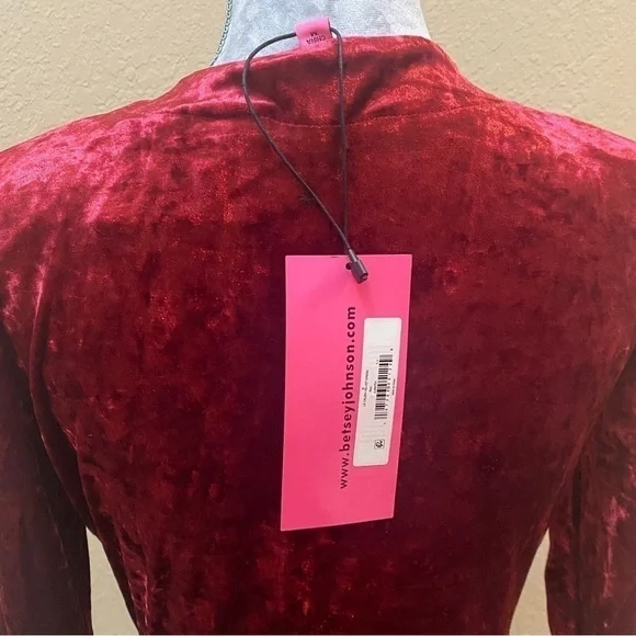 NWT Betsey Johnson Valentine Red Crush Velvet Dress M - Picture 6 of 13